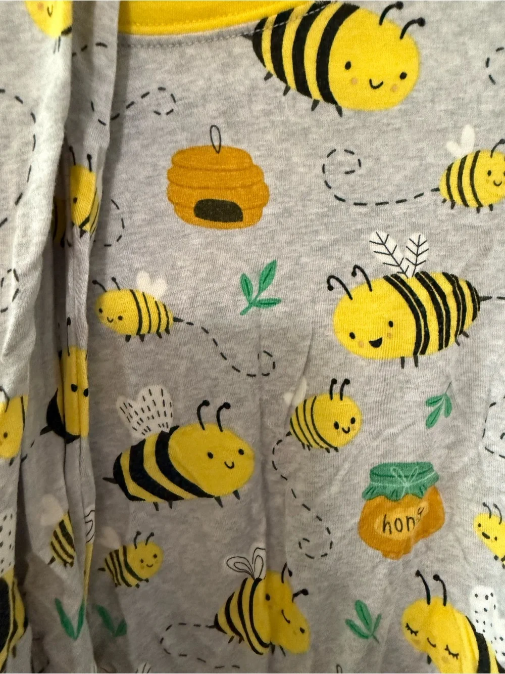 Little Sleepies Gray & Yellow Honey Bee Pajama Set